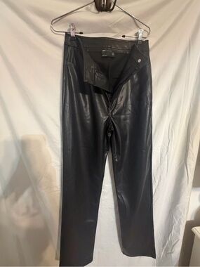 ASOS Black Faux Leather Boot-Cut Pants